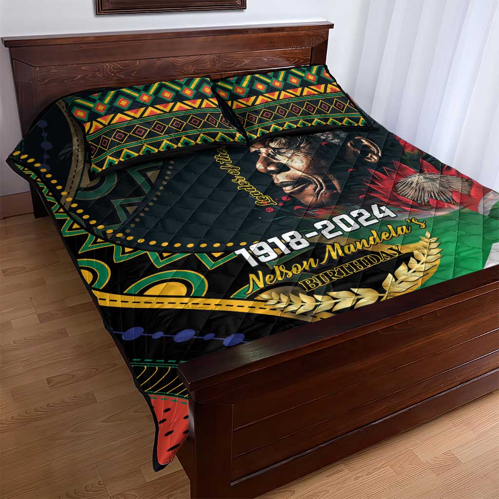 Nelson Mandela Birthday Quilt Bed Set Leader of the Nation - Wonder Print Shop