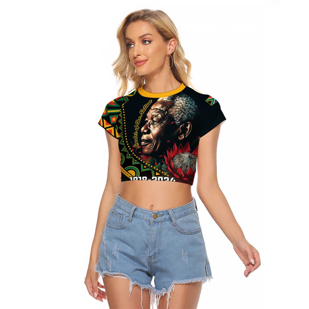 Nelson Mandela Birthday Raglan Cropped T Shirt Leader of the Nation - Wonder Print Shop
