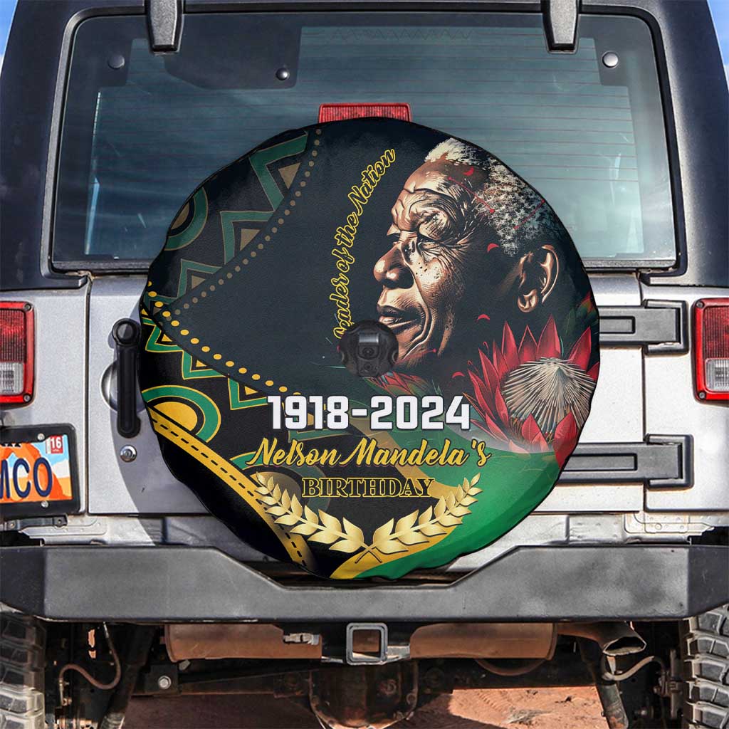 Nelson Mandela Birthday Spare Tire Cover Leader of the Nation - Wonder Print Shop