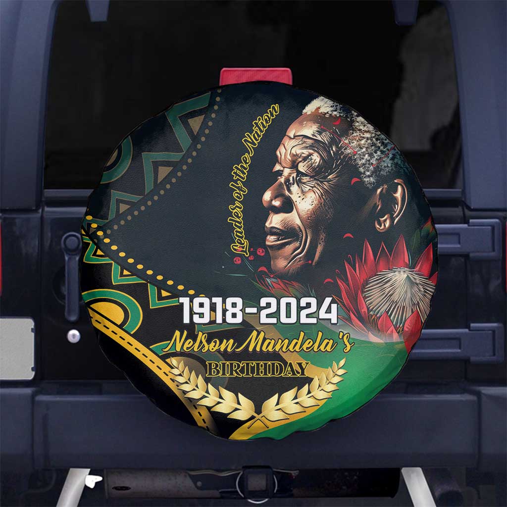 Nelson Mandela Birthday Spare Tire Cover Leader of the Nation - Wonder Print Shop