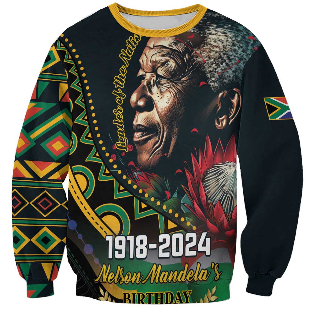 Nelson Mandela Birthday Sweatshirt Leader of the Nation - Wonder Print Shop