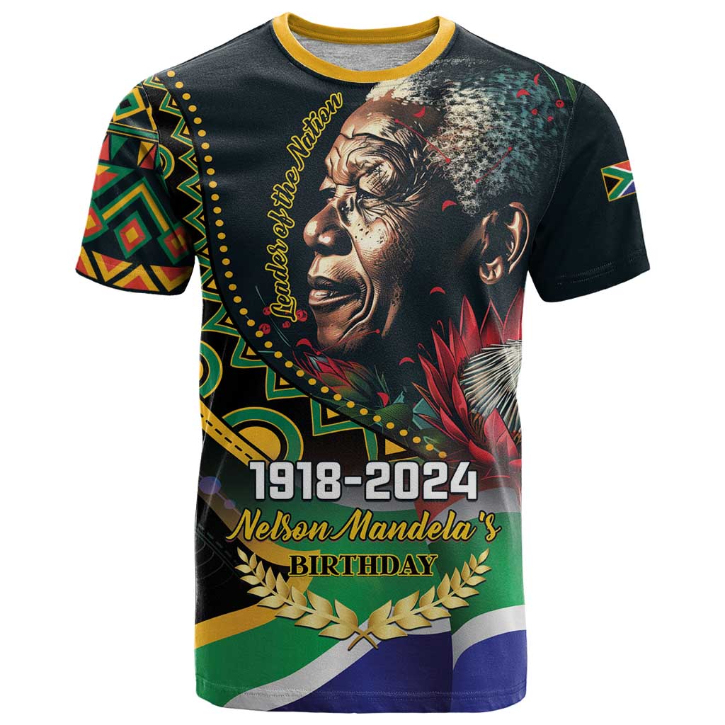 Nelson Mandela Birthday T Shirt Leader of the Nation - Wonder Print Shop