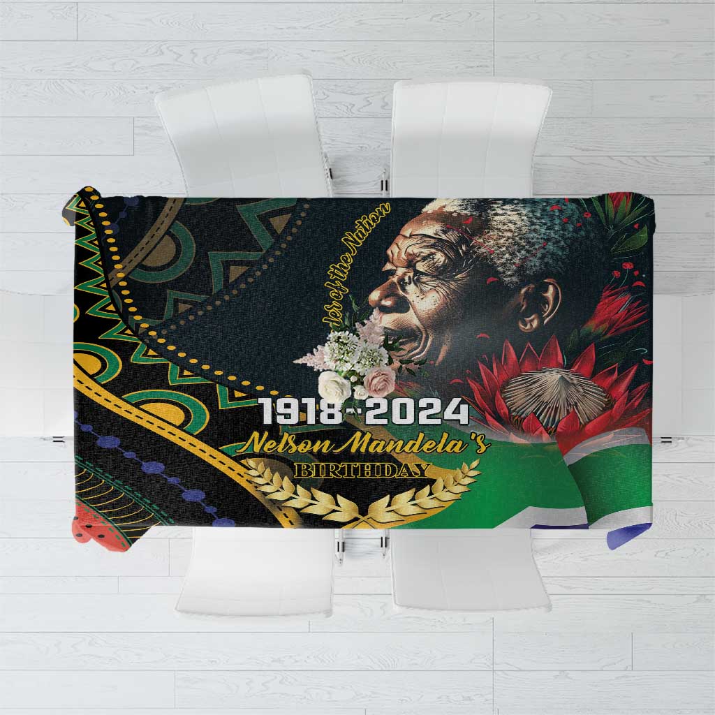 Nelson Mandela Birthday Tablecloth Leader of the Nation - Wonder Print Shop