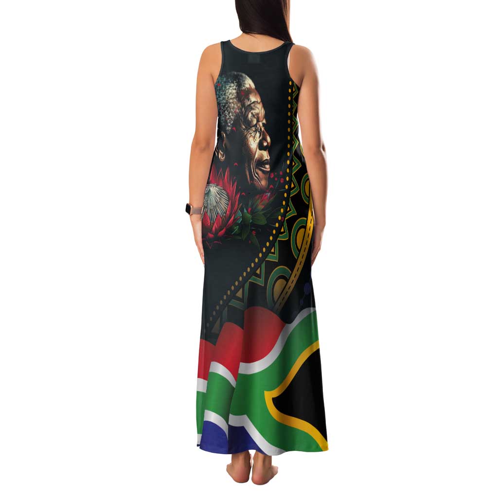 Nelson Mandela Birthday Tank Maxi Dress Leader of the Nation - Wonder Print Shop
