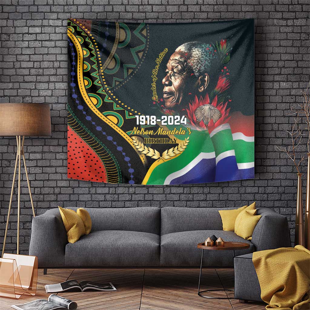 Nelson Mandela Birthday Tapestry Leader of the Nation - Wonder Print Shop