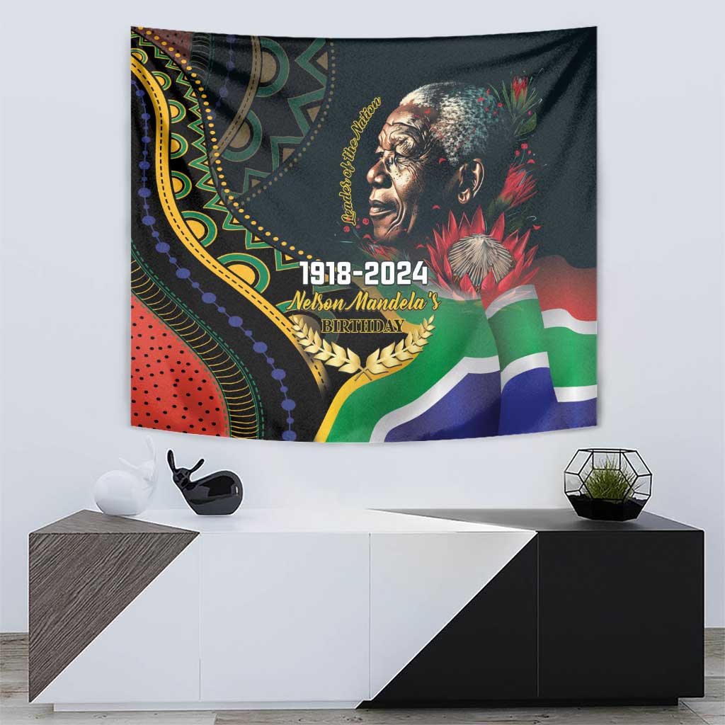 Nelson Mandela Birthday Tapestry Leader of the Nation - Wonder Print Shop