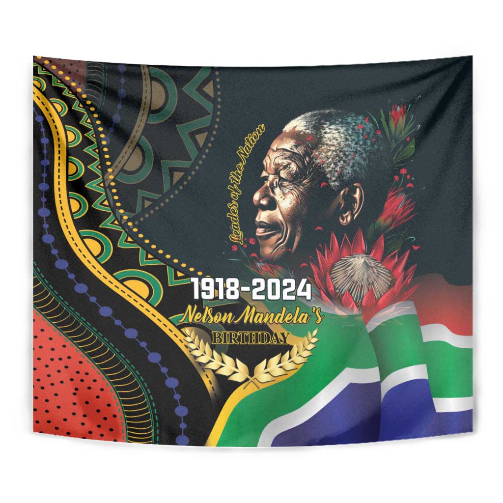 Nelson Mandela Birthday Tapestry Leader of the Nation - Wonder Print Shop