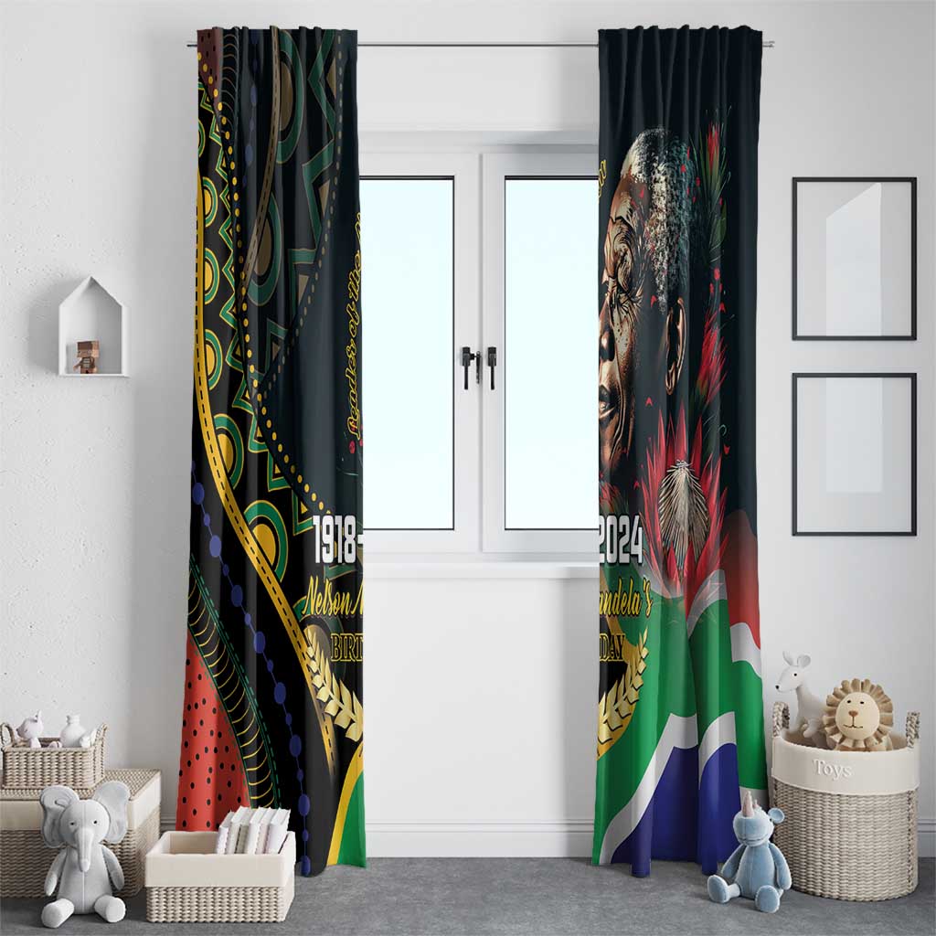 Nelson Mandela Birthday Window Curtain Leader of the Nation - Wonder Print Shop