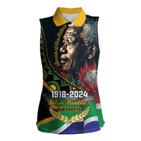 Nelson Mandela Birthday Women Sleeveless Polo Shirt Leader of the Nation - Wonder Print Shop