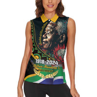 Nelson Mandela Birthday Women Sleeveless Polo Shirt Leader of the Nation - Wonder Print Shop