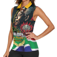 Nelson Mandela Birthday Women Sleeveless Polo Shirt Leader of the Nation - Wonder Print Shop