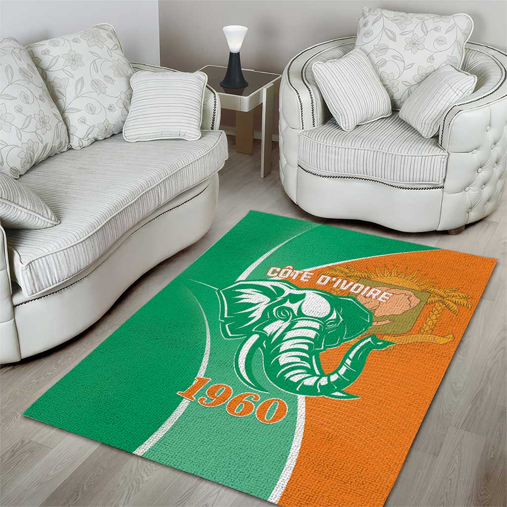 Ivory Coast Independence Day Area Rug Cote d Ivoire Elephant - Wonder Print Shop