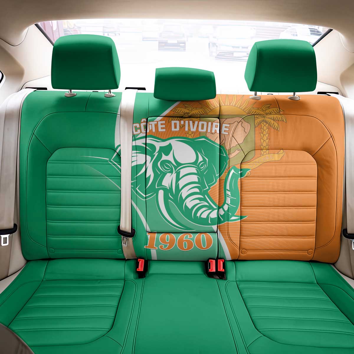 Ivory Coast Independence Day Back Car Seat Cover Cote d Ivoire Elephant - Wonder Print Shop