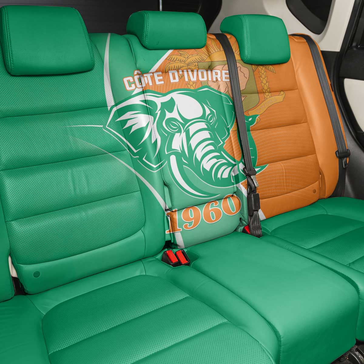Ivory Coast Independence Day Back Car Seat Cover Cote d Ivoire Elephant - Wonder Print Shop