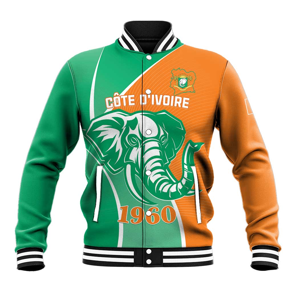 Ivory Coast Independence Day Baseball Jacket Cote d Ivoire Elephant - Wonder Print Shop