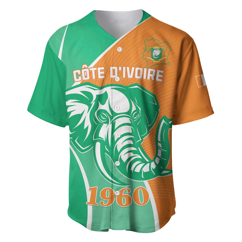 Ivory Coast Independence Day Baseball Jersey Cote d Ivoire Elephant - Wonder Print Shop
