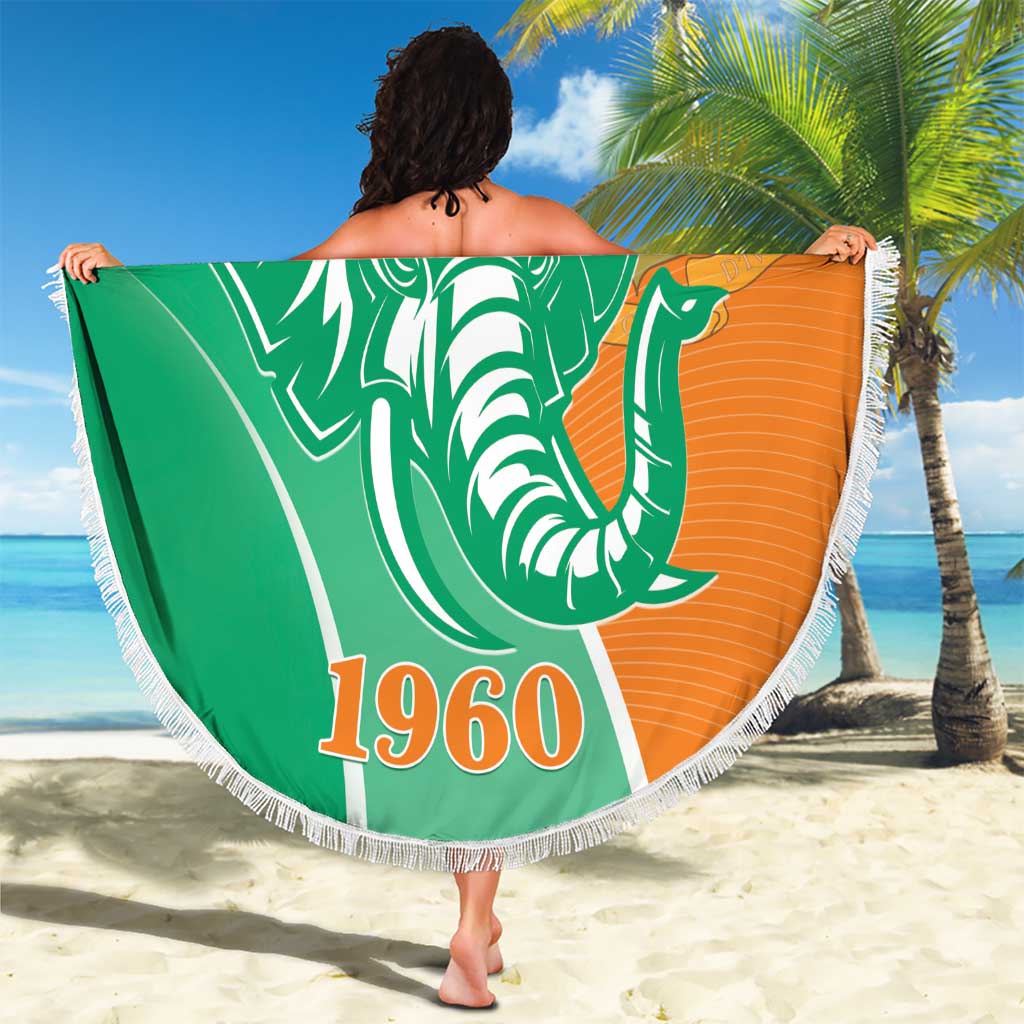 Ivory Coast Independence Day Beach Blanket Cote d Ivoire Elephant - Wonder Print Shop