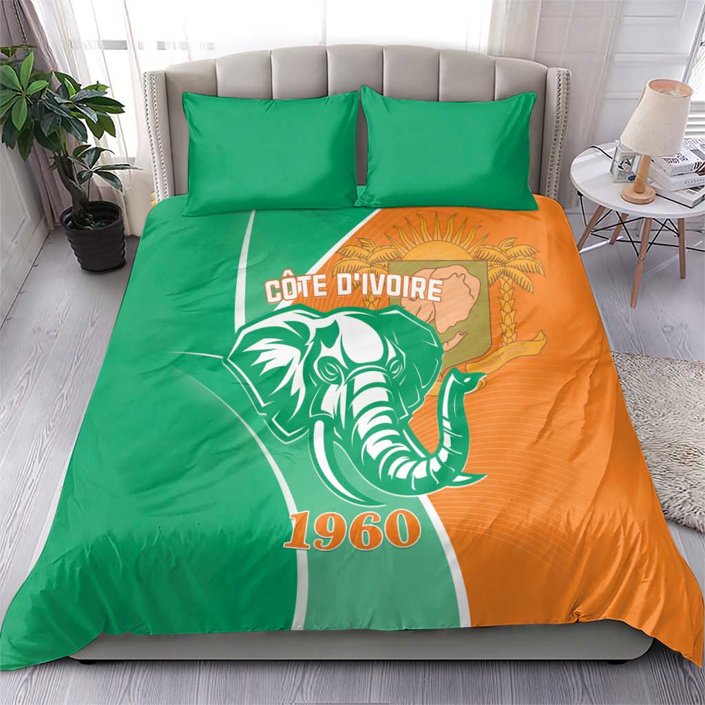Ivory Coast Independence Day Bedding Set Cote d Ivoire Elephant - Wonder Print Shop