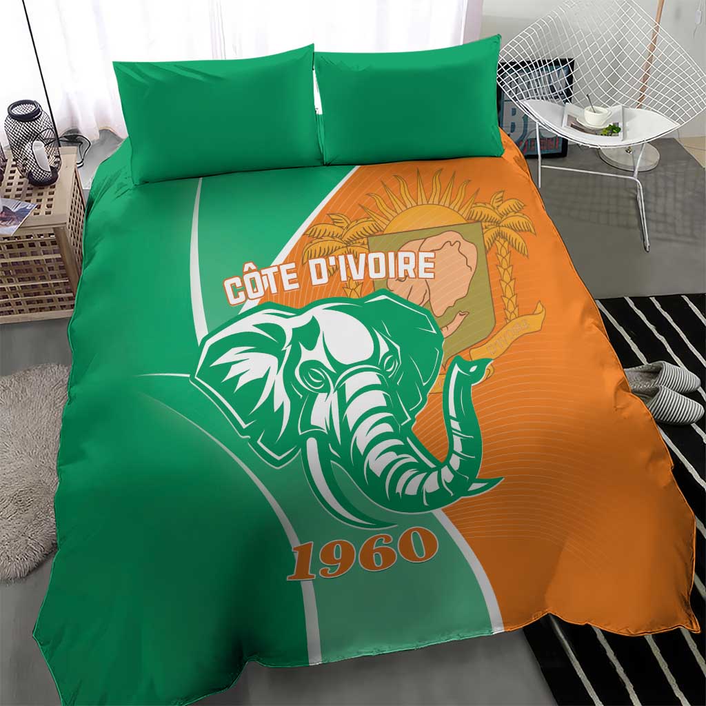 Ivory Coast Independence Day Bedding Set Cote d Ivoire Elephant - Wonder Print Shop
