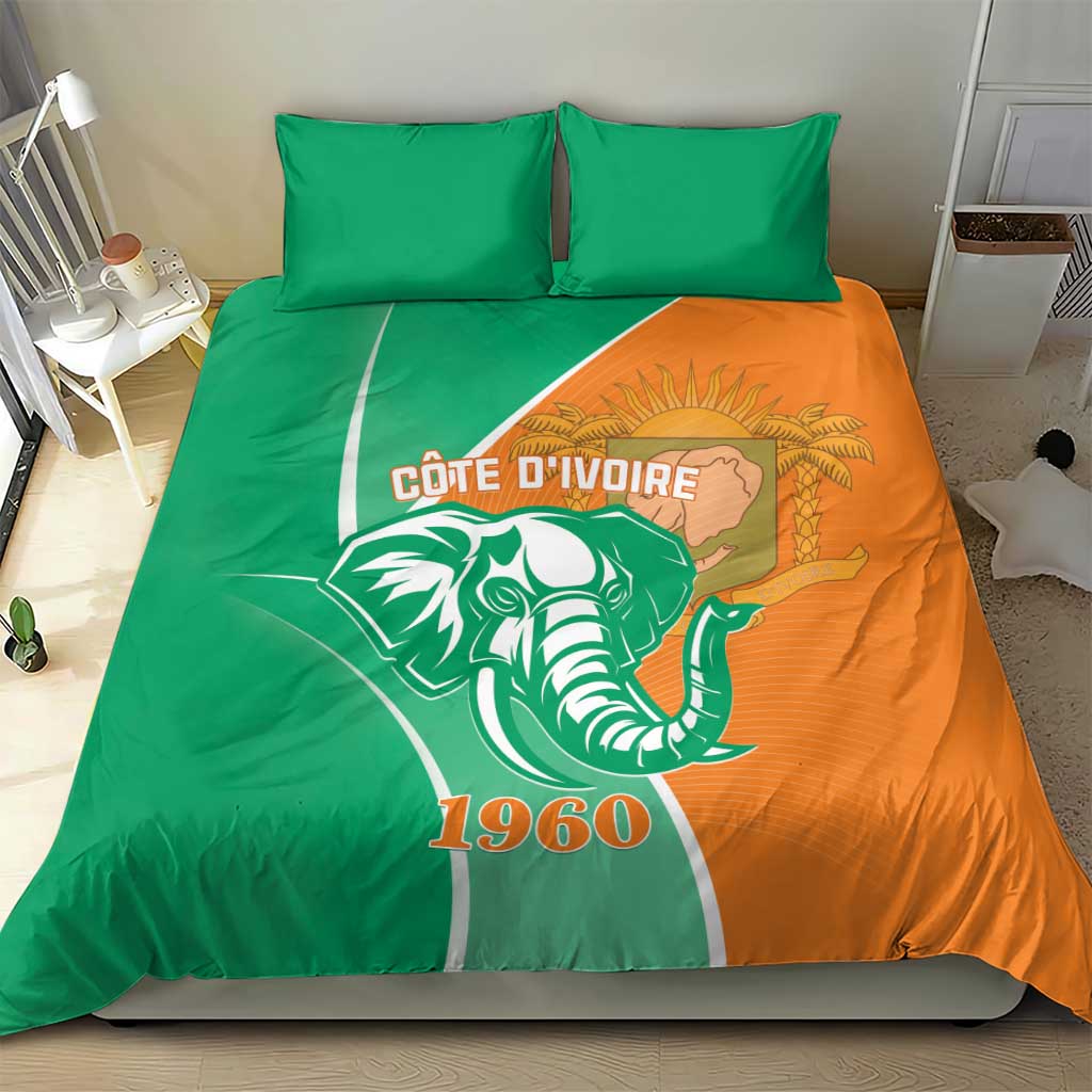 Ivory Coast Independence Day Bedding Set Cote d Ivoire Elephant - Wonder Print Shop