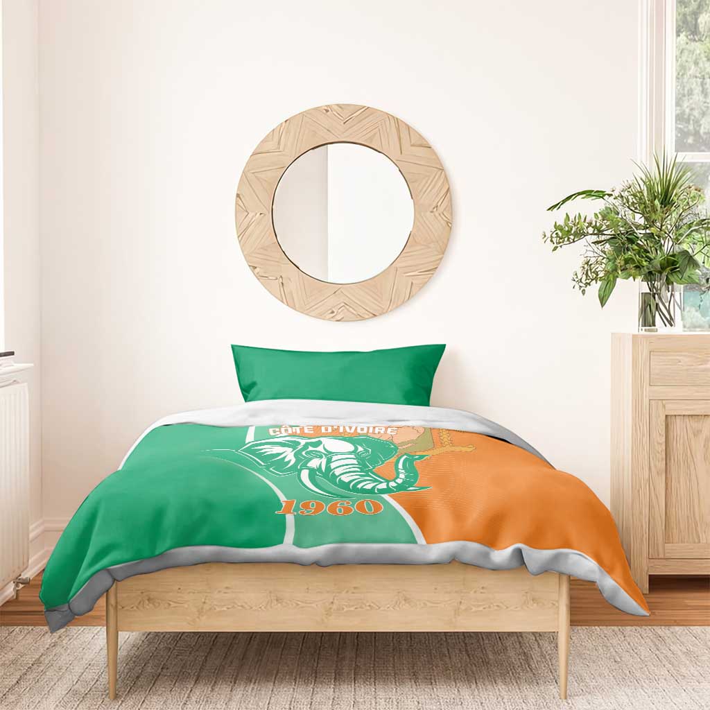 Ivory Coast Independence Day Bedding Set Cote d Ivoire Elephant - Wonder Print Shop