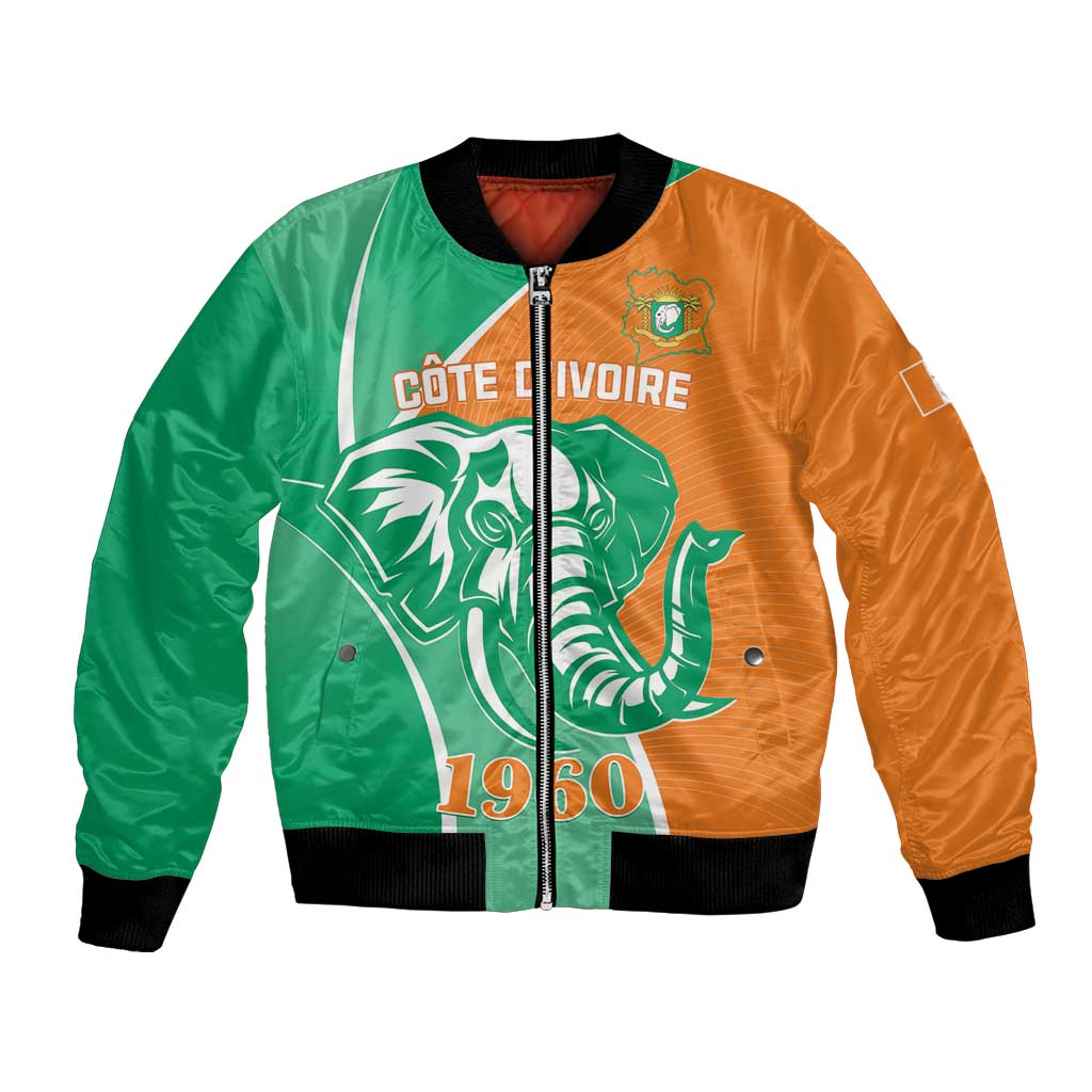 Ivory Coast Independence Day Bomber Jacket Cote d Ivoire Elephant - Wonder Print Shop