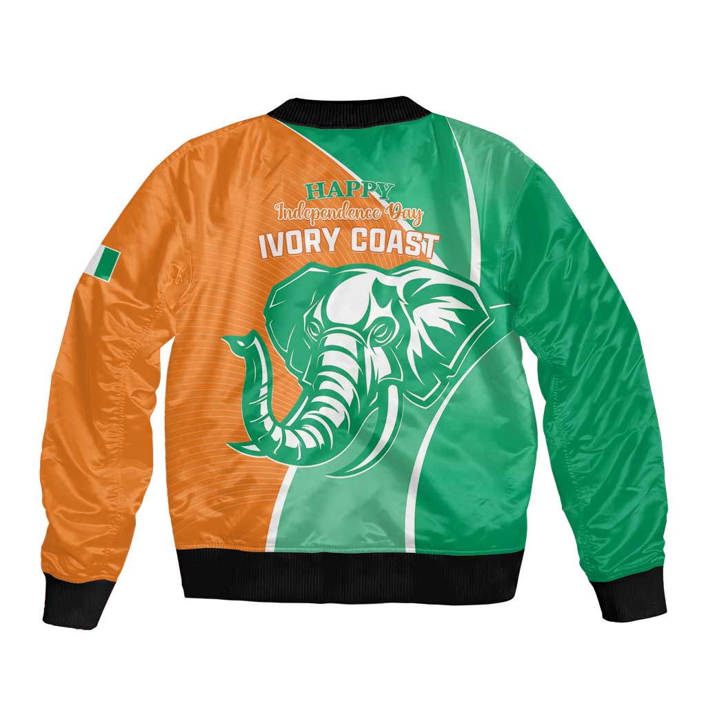 Ivory Coast Independence Day Bomber Jacket Cote d Ivoire Elephant - Wonder Print Shop