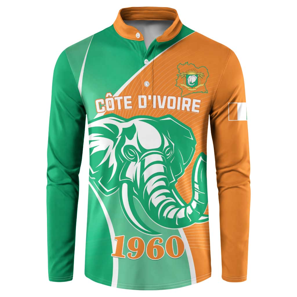 Ivory Coast Independence Day Button Sweatshirt Cote d Ivoire Elephant - Wonder Print Shop