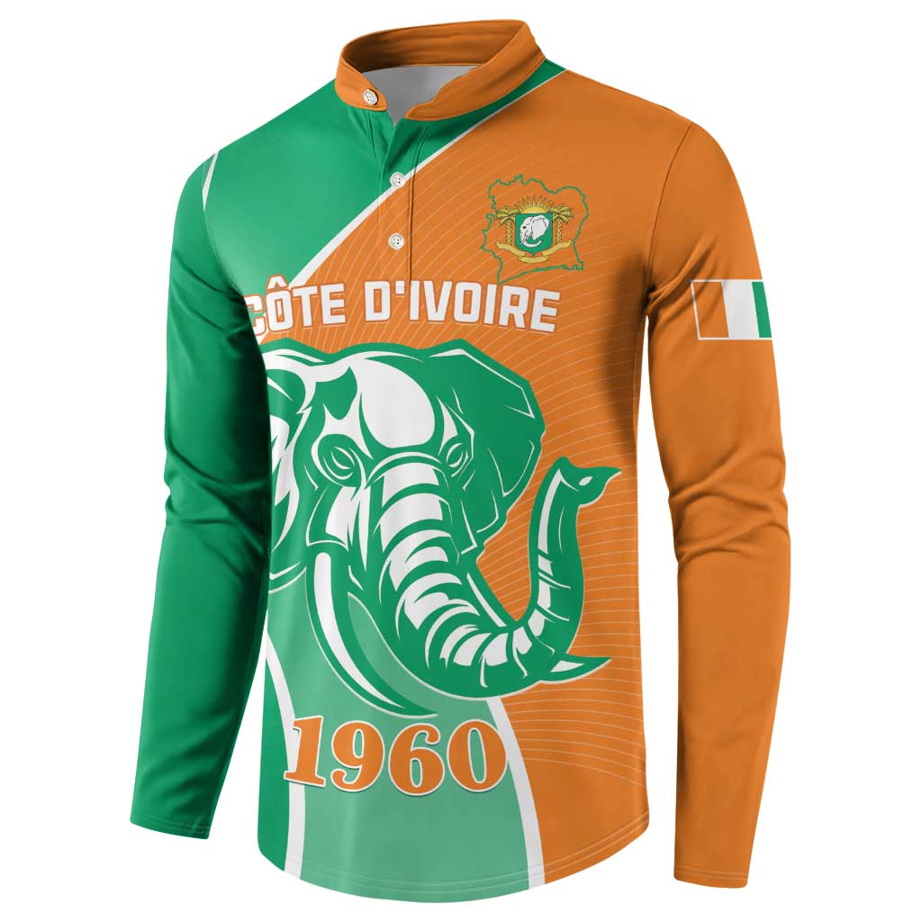 Ivory Coast Independence Day Button Sweatshirt Cote d Ivoire Elephant - Wonder Print Shop