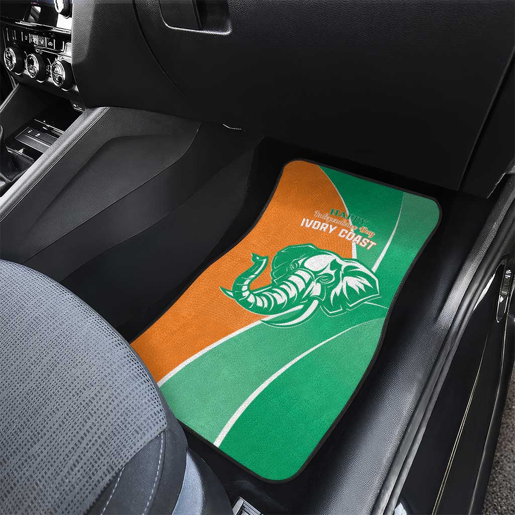 Ivory Coast Independence Day Car Mats Cote d Ivoire Elephant - Wonder Print Shop