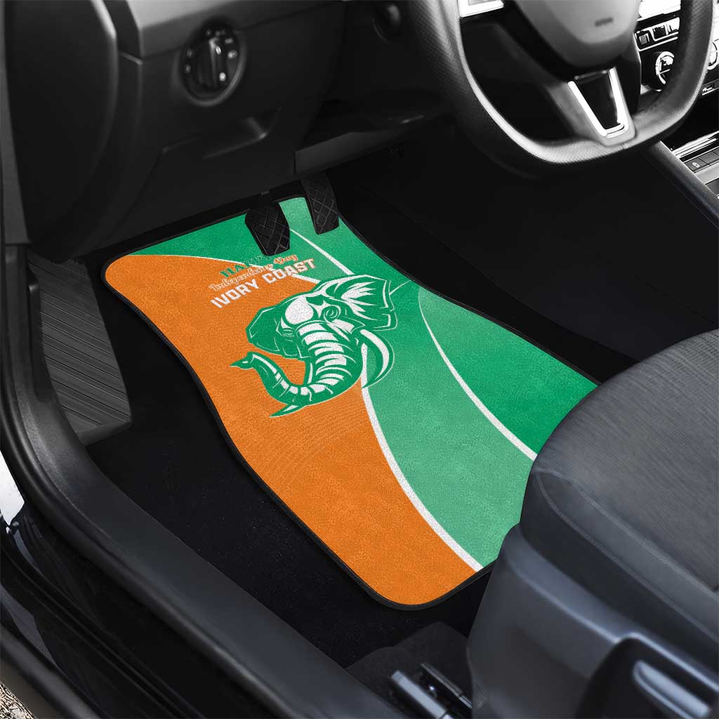 Ivory Coast Independence Day Car Mats Cote d Ivoire Elephant - Wonder Print Shop