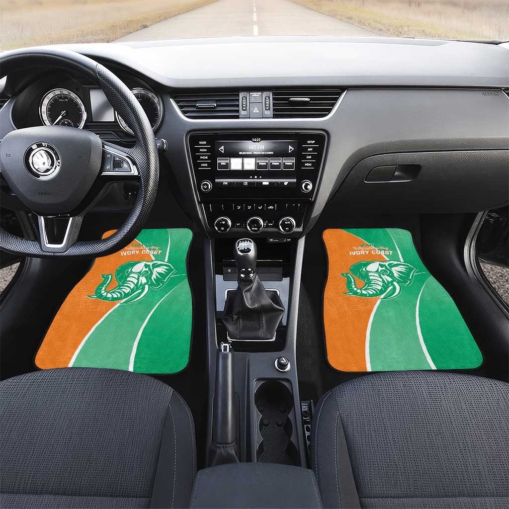 Ivory Coast Independence Day Car Mats Cote d Ivoire Elephant - Wonder Print Shop