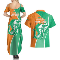 Ivory Coast Independence Day Couples Matching Summer Maxi Dress and Hawaiian Shirt Cote d Ivoire Elephant - Wonder Print Shop