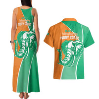 Ivory Coast Independence Day Couples Matching Tank Maxi Dress and Hawaiian Shirt Cote d Ivoire Elephant - Wonder Print Shop