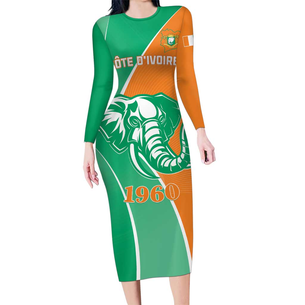 Ivory Coast Independence Day Family Matching Long Sleeve Bodycon Dress and Hawaiian Shirt Cote d Ivoire Elephant - Wonder Print Shop