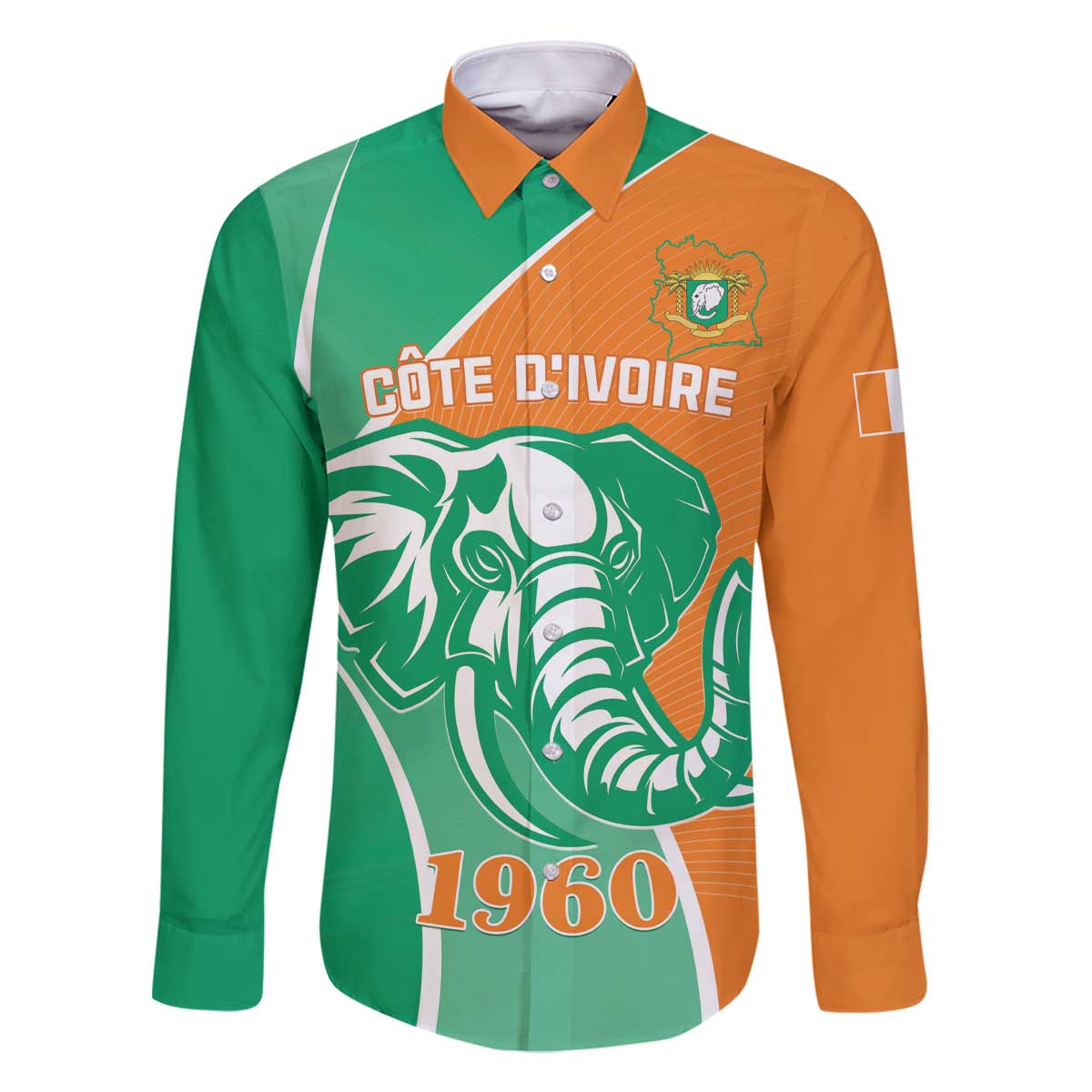 Ivory Coast Independence Day Family Matching Off The Shoulder Long Sleeve Dress and Hawaiian Shirt Cote d Ivoire Elephant - Wonder Print Shop