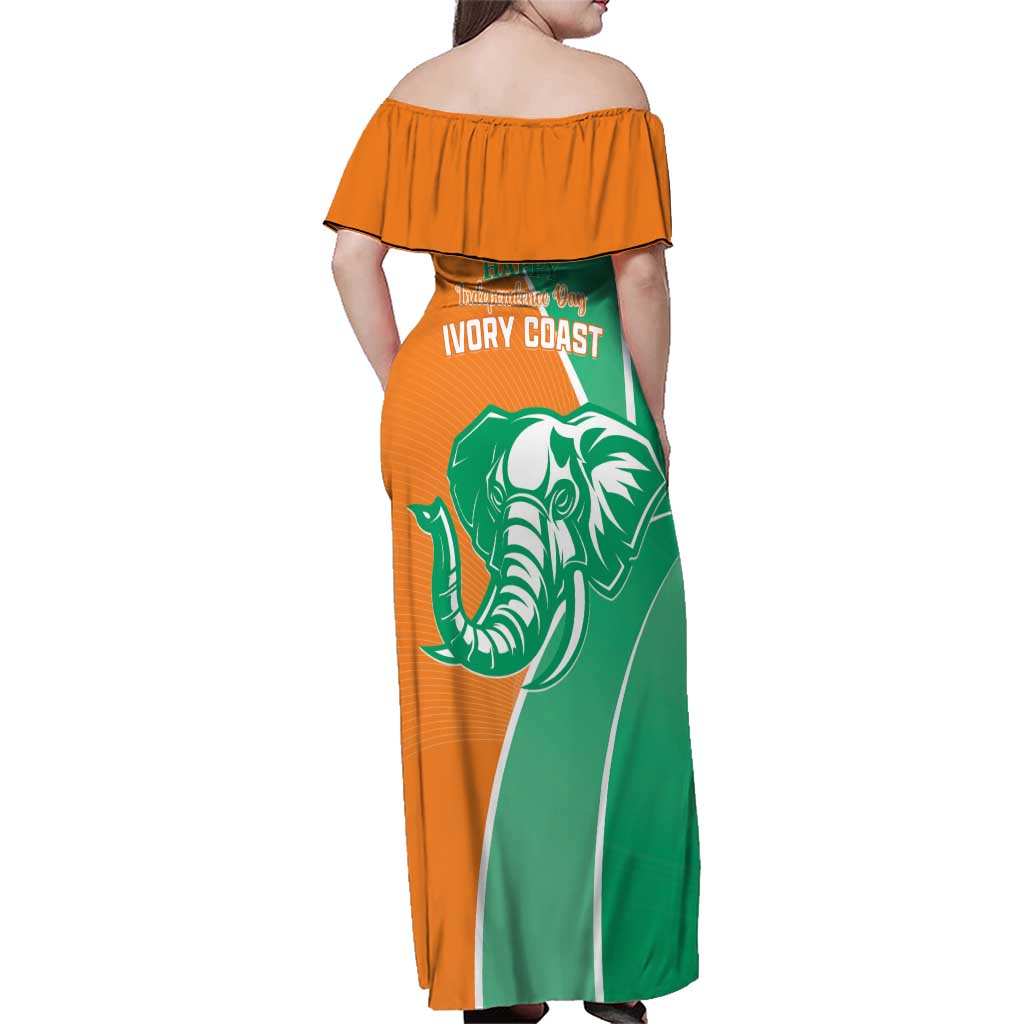 Ivory Coast Independence Day Family Matching Off Shoulder Maxi Dress and Hawaiian Shirt Cote d Ivoire Elephant - Wonder Print Shop