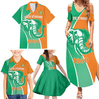Ivory Coast Independence Day Family Matching Summer Maxi Dress and Hawaiian Shirt Cote d Ivoire Elephant - Wonder Print Shop