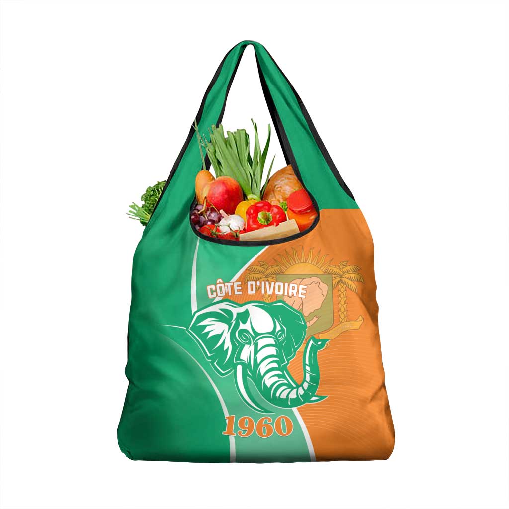 Ivory Coast Independence Day Grocery Bag Cote d Ivoire Elephant
