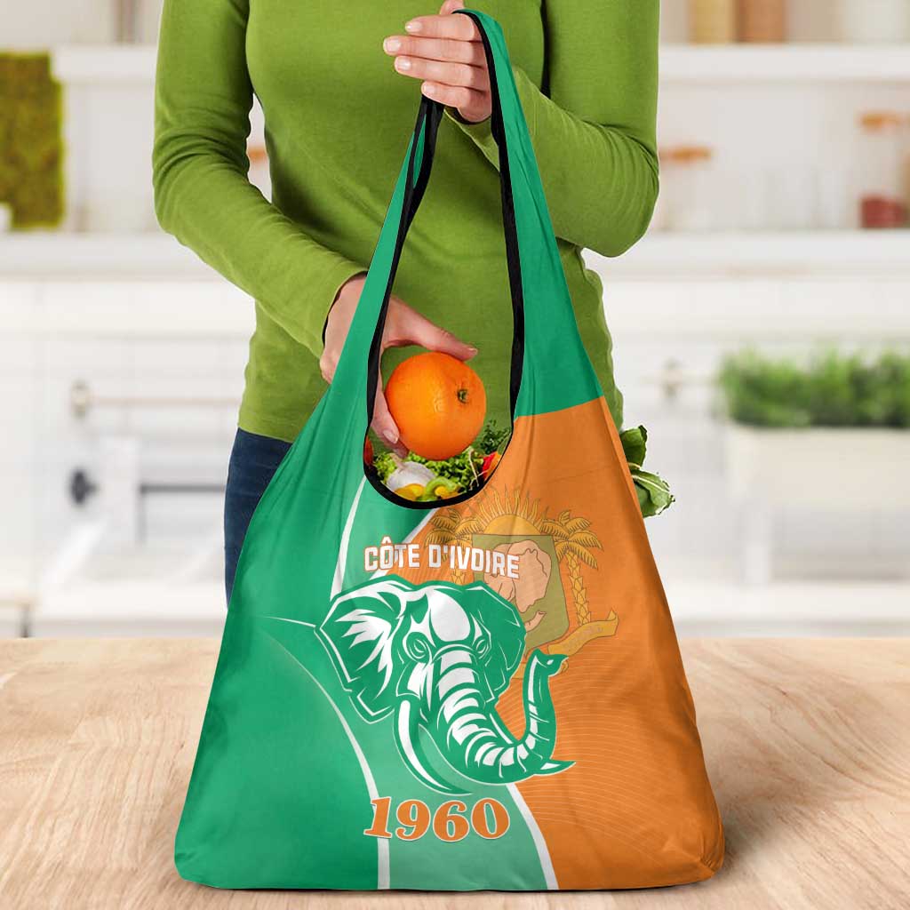 Ivory Coast Independence Day Grocery Bag Cote d Ivoire Elephant