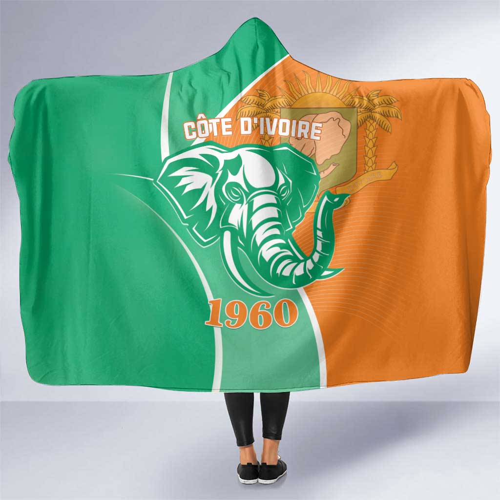Ivory Coast Independence Day Hooded Blanket Cote d Ivoire Elephant