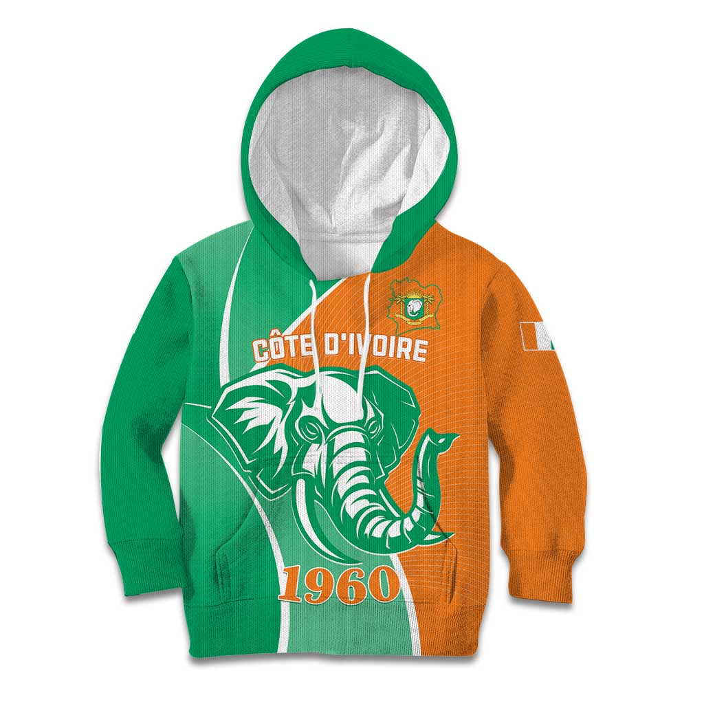 Ivory Coast Independence Day Kid Hoodie Cote d Ivoire Elephant - Wonder Print Shop