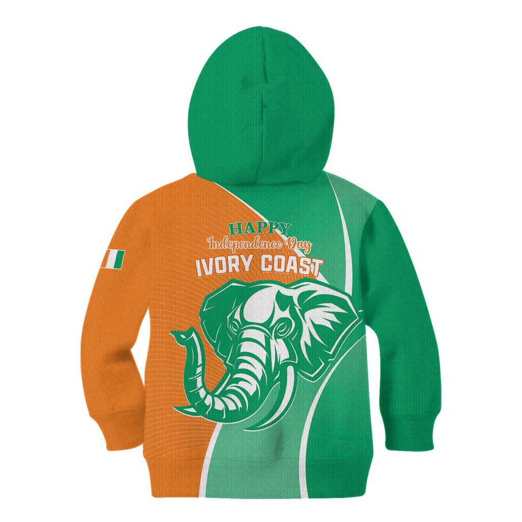 Ivory Coast Independence Day Kid Hoodie Cote d Ivoire Elephant - Wonder Print Shop