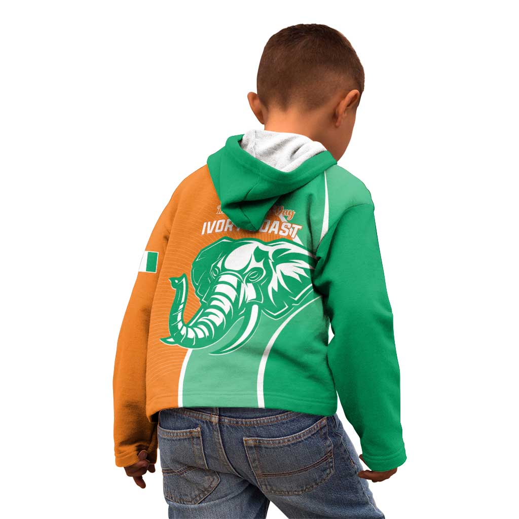 Ivory Coast Independence Day Kid Hoodie Cote d Ivoire Elephant - Wonder Print Shop