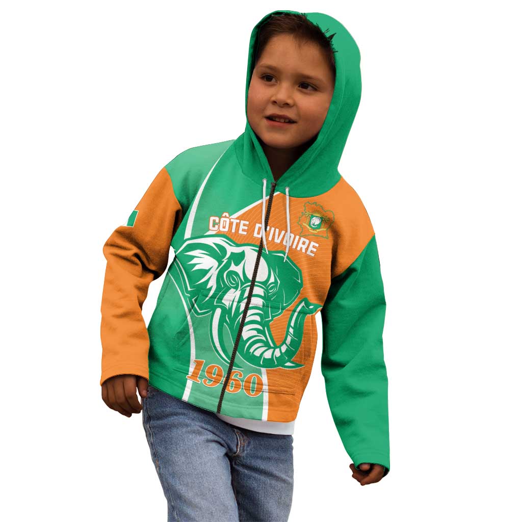 Ivory Coast Independence Day Kid Hoodie Cote d Ivoire Elephant - Wonder Print Shop