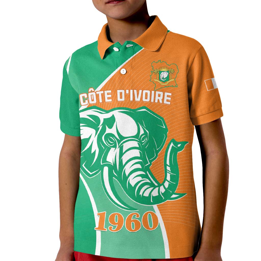Ivory Coast Independence Day Kid Polo Shirt Cote d Ivoire Elephant - Wonder Print Shop