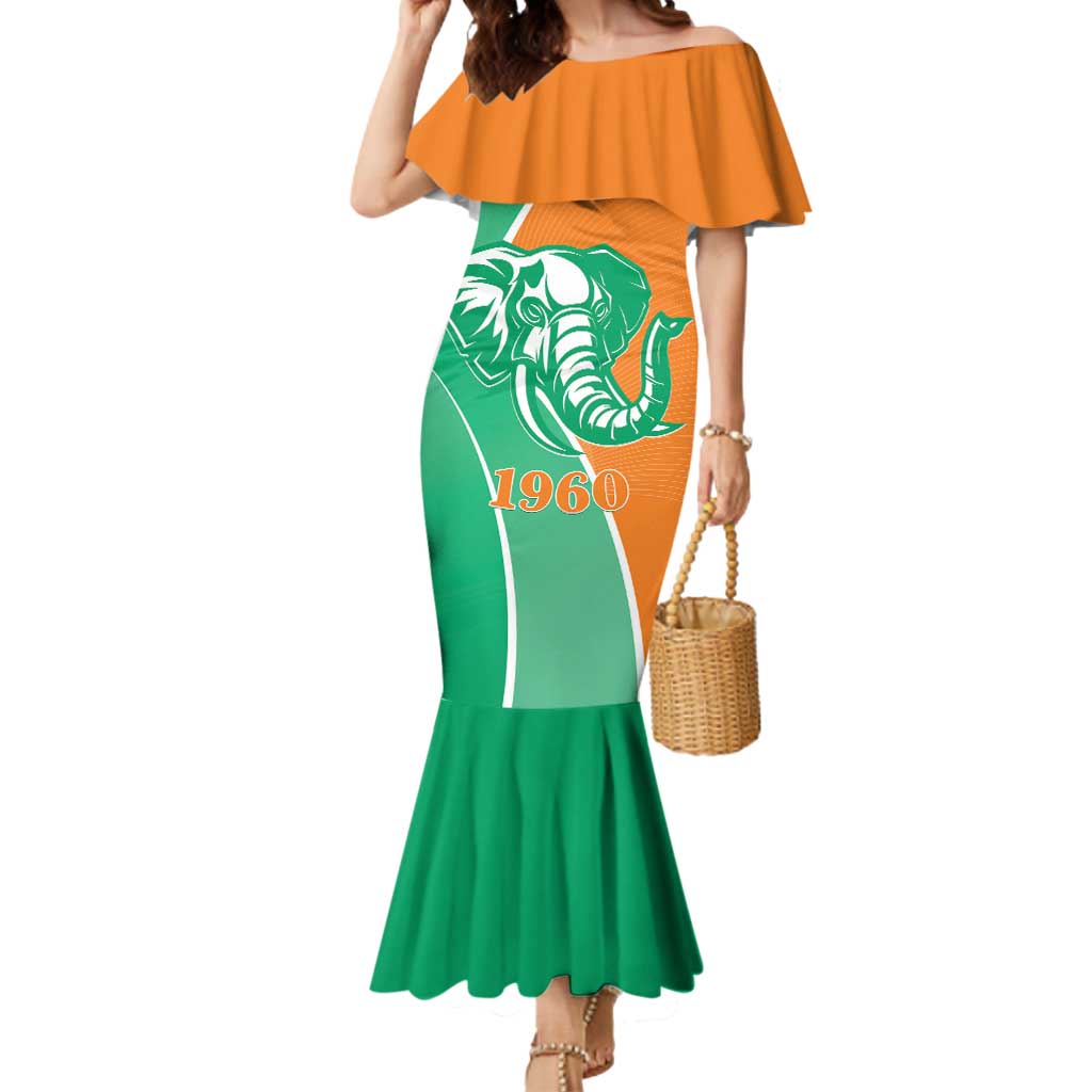 Ivory Coast Independence Day Mermaid Dress Cote d Ivoire Elephant - Wonder Print Shop