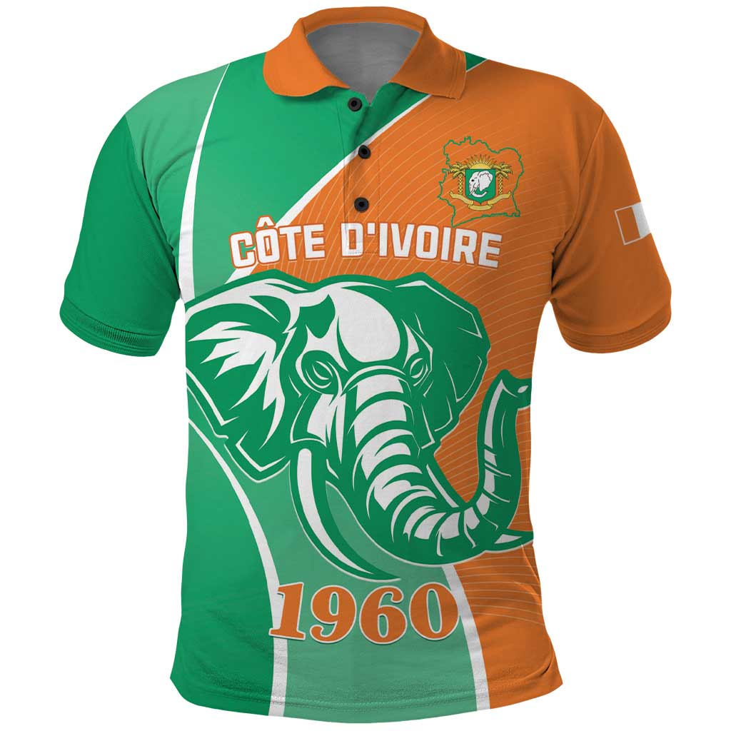 Ivory Coast Independence Day Polo Shirt Cote d Ivoire Elephant - Wonder Print Shop