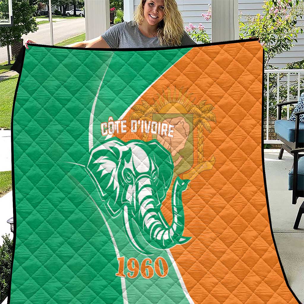 Ivory Coast Independence Day Quilt Cote d Ivoire Elephant - Wonder Print Shop