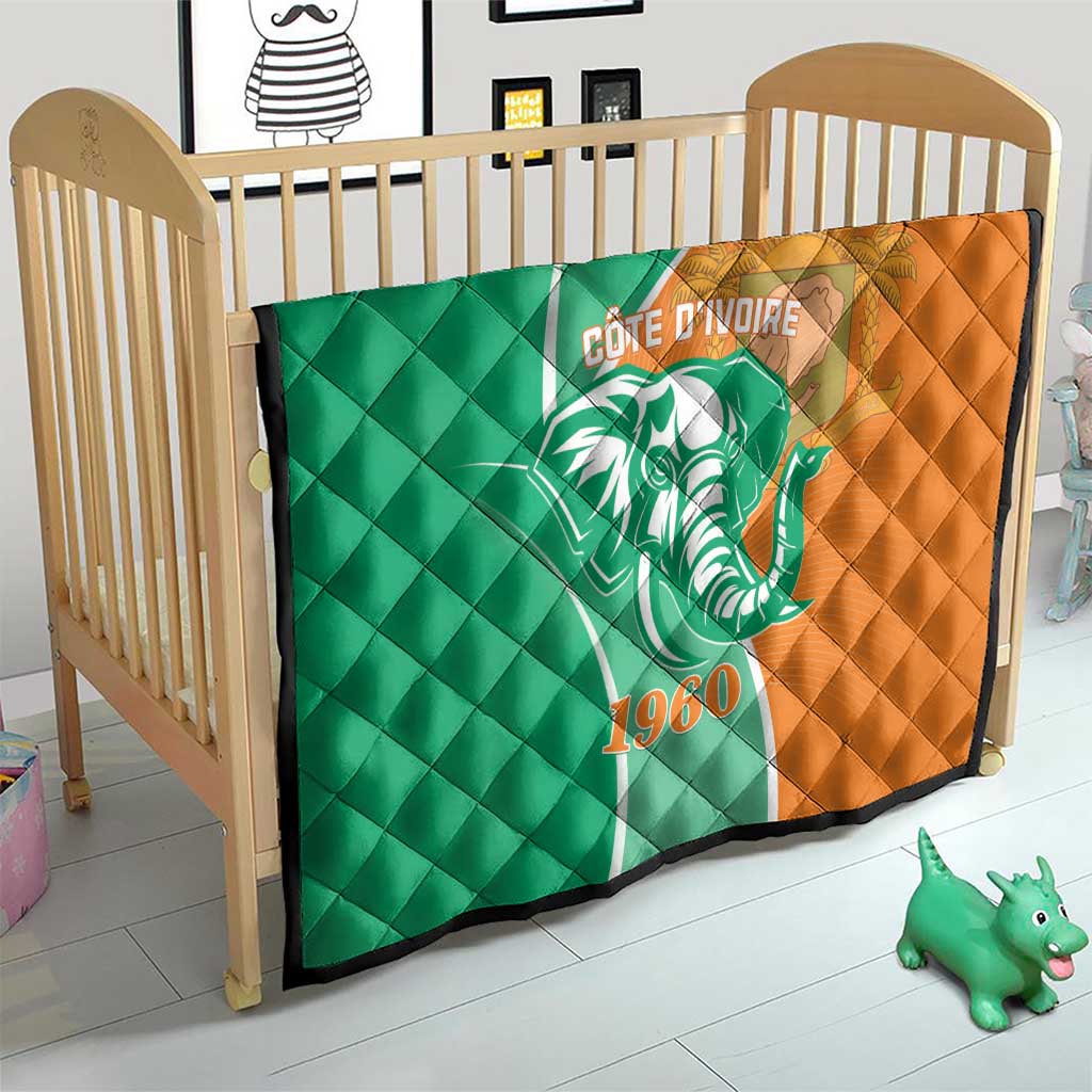 Ivory Coast Independence Day Quilt Cote d Ivoire Elephant - Wonder Print Shop